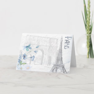 Cartão De Festividades Paris Vintage