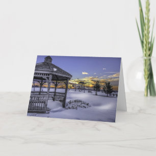 Cartão De Festividades Park Gazebo no inverno