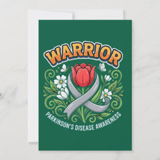 Cartão De Festividades Parkinson's Disease Awareness Warrior Red Tulip 