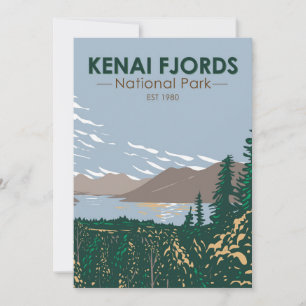 Cartão De Festividades Parque Nacional Kenai Fjords Skilak Vintage