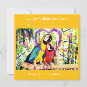 Cartão De Festividades Parrotinhos do Amor da Sala de Aula Funky para Cri