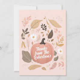 Cartão De Festividades Partido de Ação de Graças bonito Terthy Pumpkin Fo