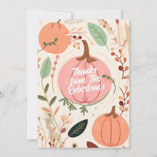 Cartão De Festividades Partido de Ação de Graças bonito Terthy Pumpkin Fo