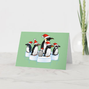 Cartão De Festividades Partido dos Pinguins de Natal