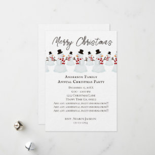 Cartão De Festividades Partido Snowman