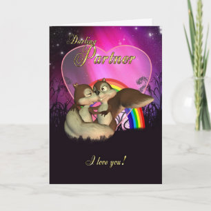 Cartão De Festividades Partner Valentine's Day Card With Cute Love Squir