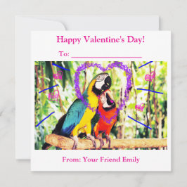 Cartão De Festividades Parvalos Sala de Aula Divertida dos Papagaios do A