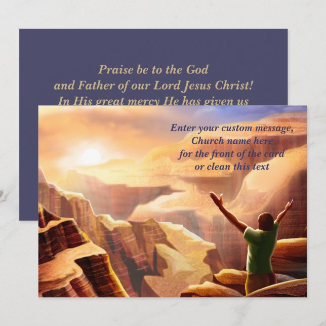 Cartão De Festividades Páscoa Abençoa Páscoa Cristã Saudação Personalizad (Frente/Verso)