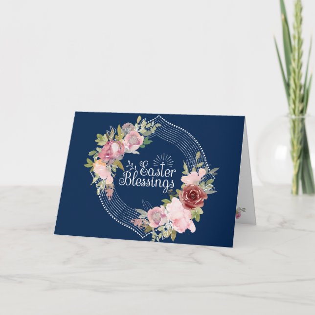 Cartão De Festividades Páscoa abençoa Senhor Deus Deus Abençoe Você Bíbli (Frente)