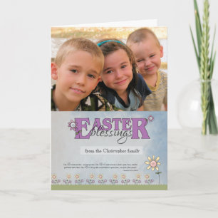Cartão De Festividades Páscoa Bênçãos flores e fotos das escrituras