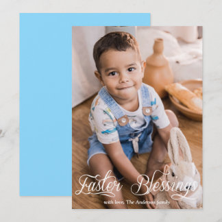 Cartão De Festividades Páscoa Beneficia Família Baby Boy Foto Azul