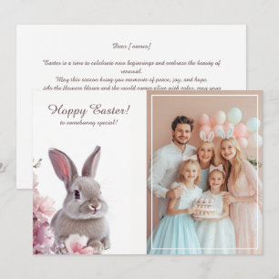 Cartão De Festividades Páscoa Bunny Charm com foto