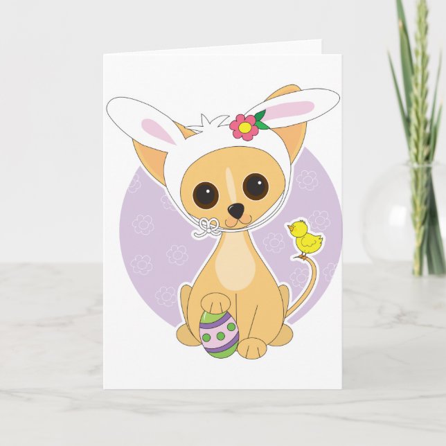 Cartão De Festividades Páscoa Chihuahua (Frente)