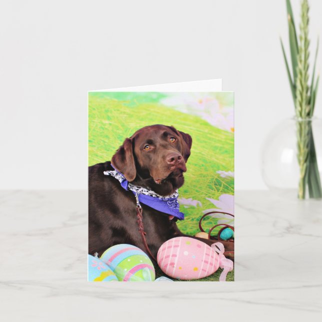 Cartão De Festividades Páscoa - Chocolate Labrador - Hershey (Frente)