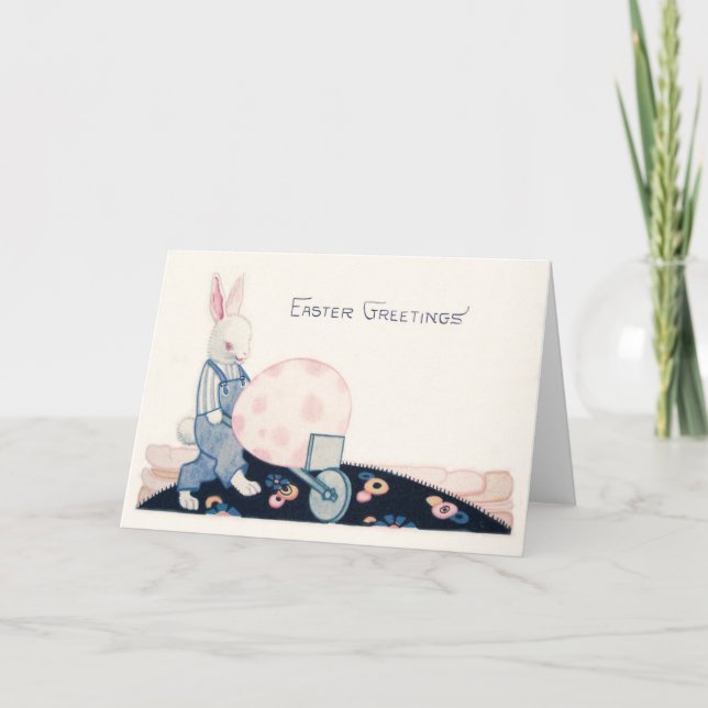 Cartão De Festividades Páscoa Coelheira Farmer Barrow Ovo (Frente)