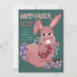 Cartão De Festividades Páscoa - Coelho Positivo do Corpo - Pão de Chocola
