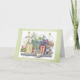Cartão De Festividades Páscoa - "Country Bunny" - Personalizar