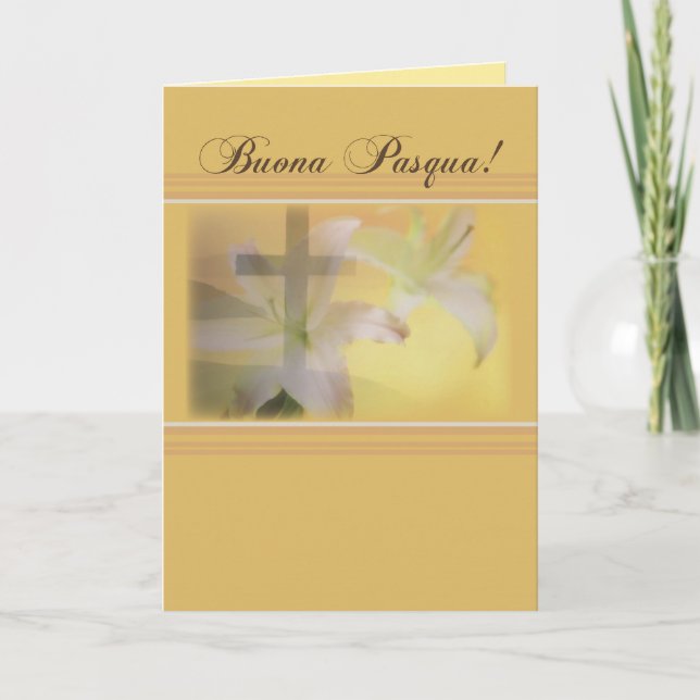 Cartão De Festividades Páscoa cristã italiana, Buona amarelo Pasqua (Frente)