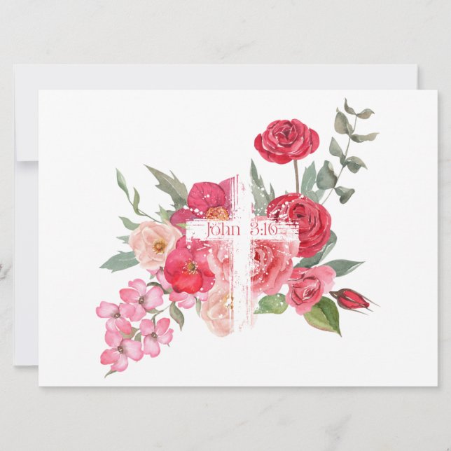 Cartão De Festividades Páscoa/Cruz/John3:16/Jesus (Frente)