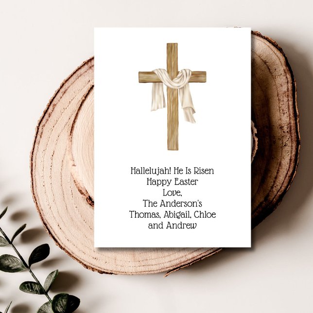 Cartão De Festividades Páscoa Cruzada Esconde Cristão Religioso (Easter Cross Shroud Christian Religious Card Personalized Message)