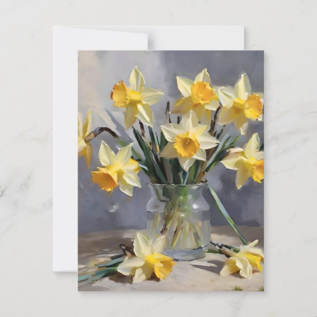 Cartão De Festividades Páscoa Daffodils D - Óleos (Frente)