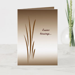 Cartão De Festividades Páscoa de bronze da grama