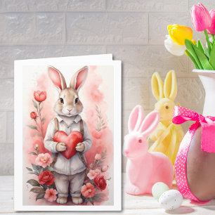 Cartão De Festividades Páscoa de coelhinhos do Rosa
