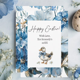 Cartão De Festividades Páscoa de Pato Azul