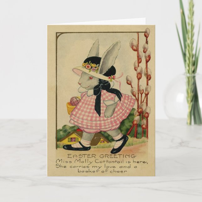 Cartão De Festividades Páscoa do coelho de Molly (Frente)