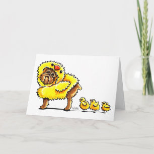 Cartão De Festividades Páscoa do pintinho de Bruxelas Griffon
