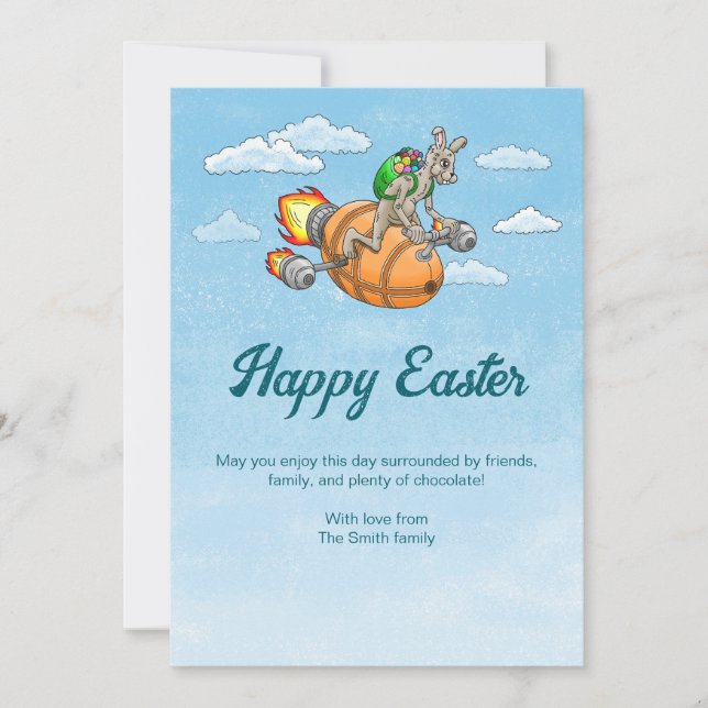 Cartão De Festividades Páscoa do Rocket Bunny (Frente)