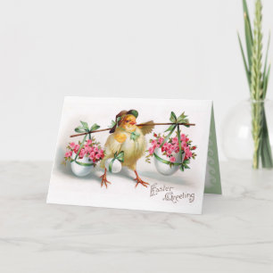 Cartão De Festividades Páscoa e flores