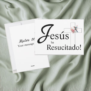 Cartão De Festividades Páscoa elegante "Jesús tem resucído" espanhol