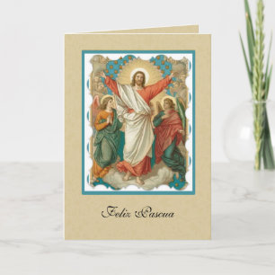 Cartão De Festividades Páscoa espanhola Ressurreição religiosa Jesus