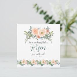 Cartão De Festividades Páscoa Floral Ele tem Risen Scripting Watercolor