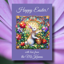 Páscoa Floral Roxo - Vidro Estreito