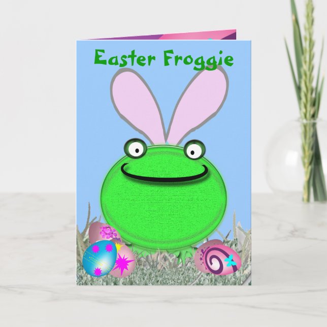 Cartão De Festividades Páscoa Froggie (Frente)