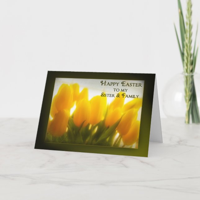 Cartão De Festividades Páscoa - irmã e família (Frente)