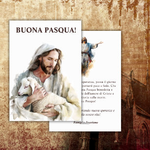 Cartão De Festividades Páscoa italiana Buona Pasqua Jesus