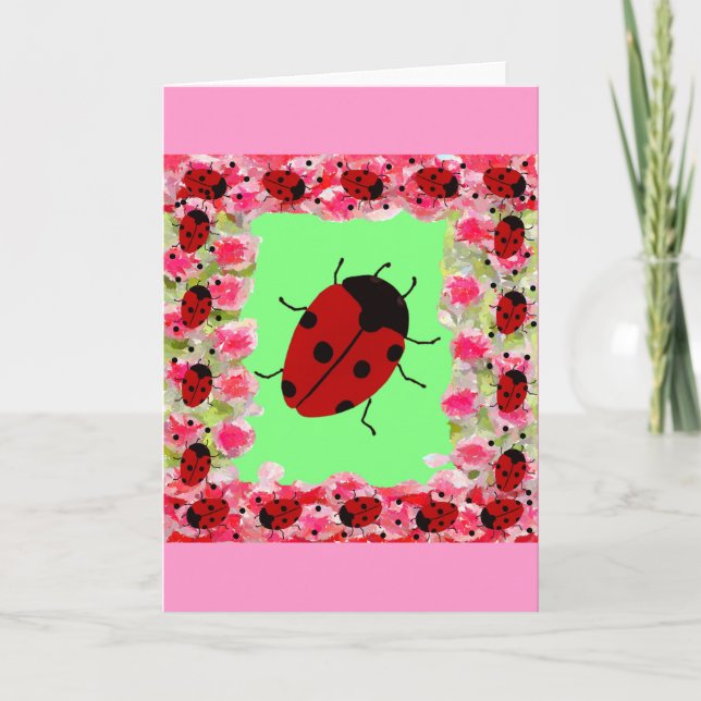 Cartão De Festividades Páscoa Ladybug (Frente)