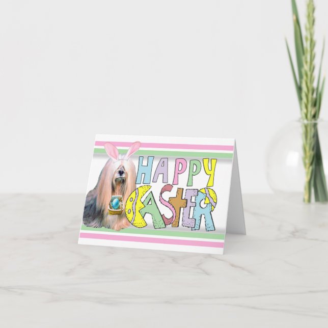 Cartão De Festividades Páscoa Lhasa Apso (Frente)