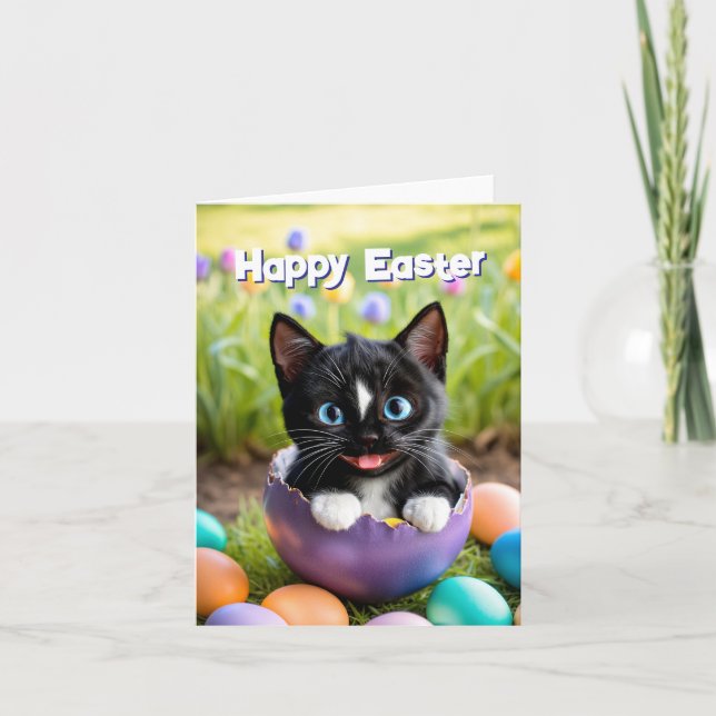 Cartão De Festividades Páscoa Mal-Estar: Ocupação de Ovos de Felini (Frente)