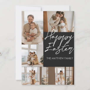 Cartão De Festividades páscoa moderna elegante, colagem de fotos cinco da