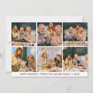 Cartão De Festividades páscoa moderna elegante, família Seis colagem foto
