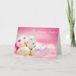Cartão De Festividades Páscoa - "ovos bonito no rosa" - personalize