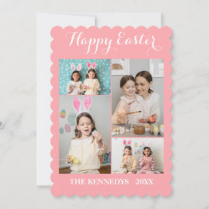 Cartão De Festividades páscoa Personalizada da Família de Colagem de Foto