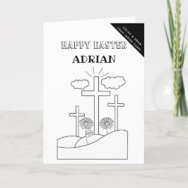 Cartão De Festividades Páscoa Personalizada e Desenho Religioso