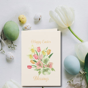 Cartão De Festividades Páscoa Primavera Daffodil Tulip