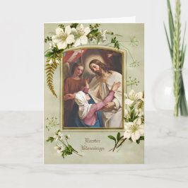 Cartão De Festividades Páscoa religiosa católica ressurreição de Jesus Ma