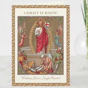 Cartão De Festividades Páscoa Religiosa Ressurreição Jesus Cristão